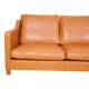Børge Mogensen 2323 sofa, nypolstret i cognac anilin læder