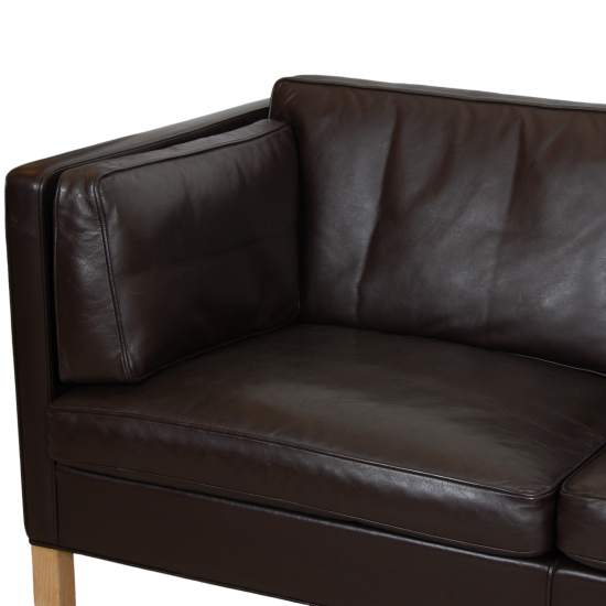 Børge Mogensen 3.seater sofa model 2443 in brown leather