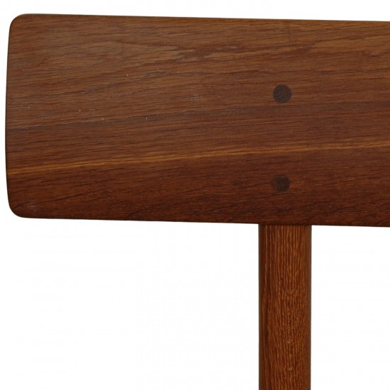 Børge Mogensen 3171 bench of smoked oak and cognac leather