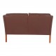 Børge Mogensen 2 pers 2208 sofa with patinated original brown leather