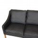 Børge Mogensen 2209 3pers sofa nybetrukket i sort bizon læder