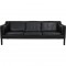 Børge Mogensen 2213 3.personers sofa i sort læder