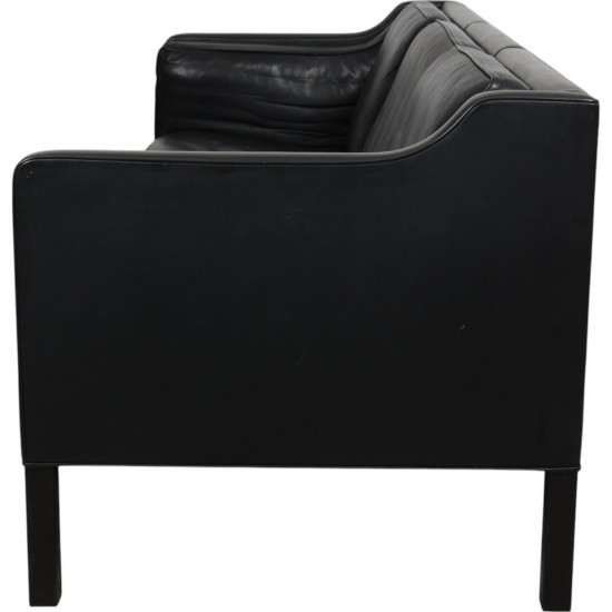 Børge Mogensen 2213 3.personers sofa i sort læder