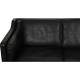 Børge Mogensen 2213 3.personers sofa i sort læder