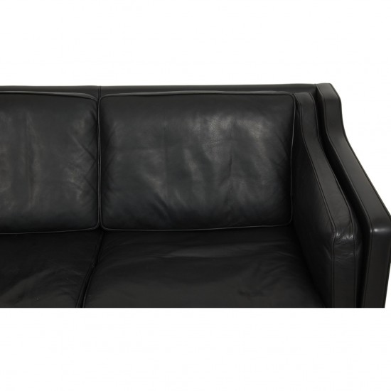 Børge Mogensen 2213 3.personers sofa i sort læder