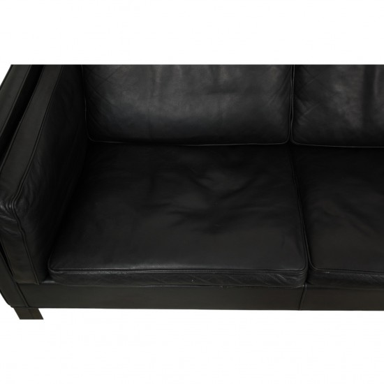 Børge Mogensen 2213 3.personers sofa i sort læder