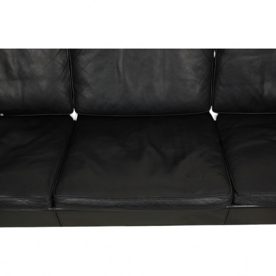 Børge Mogensen 2213 3.personers sofa i sort læder