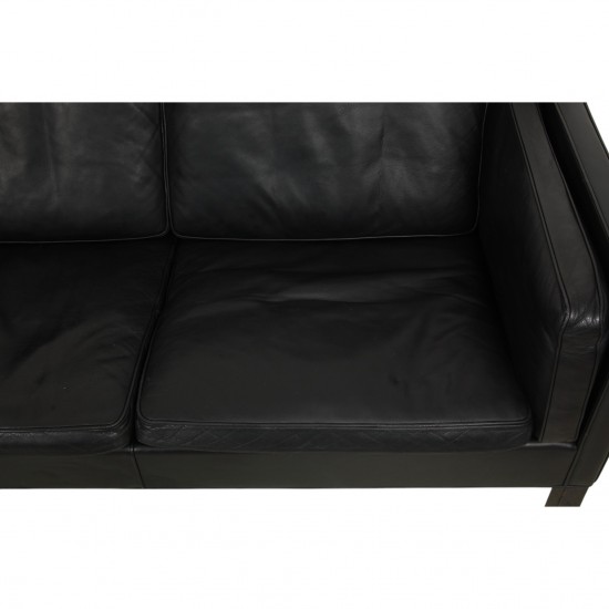 Børge Mogensen 2213 3.personers sofa i sort læder