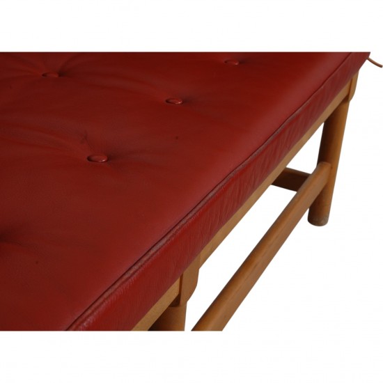 Børge Mogensen Spoke-back sofa in red leather
