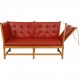 Børge Mogensen Spoke-back sofa in red leather