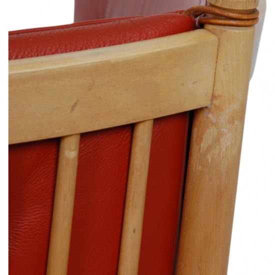 Børge Mogensen Spoke-back sofa in red leather