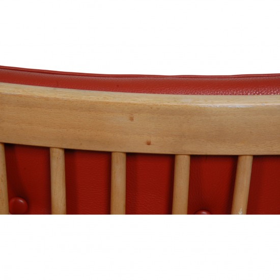 Børge Mogensen Spoke-back sofa in red leather