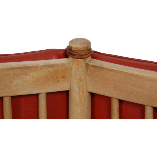 Børge Mogensen Spoke-back sofa in red leather