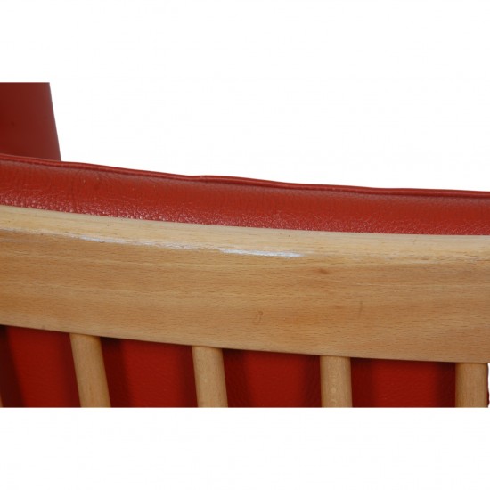 Børge Mogensen Spoke-back sofa in red leather