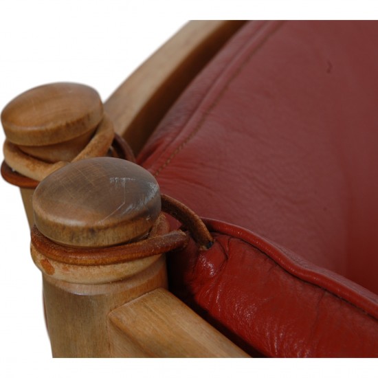 Børge Mogensen Spoke-back sofa in red leather
