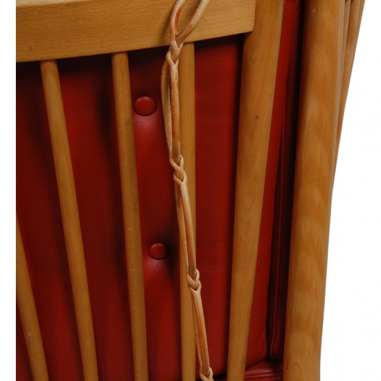 Børge Mogensen Spoke-back sofa in red leather