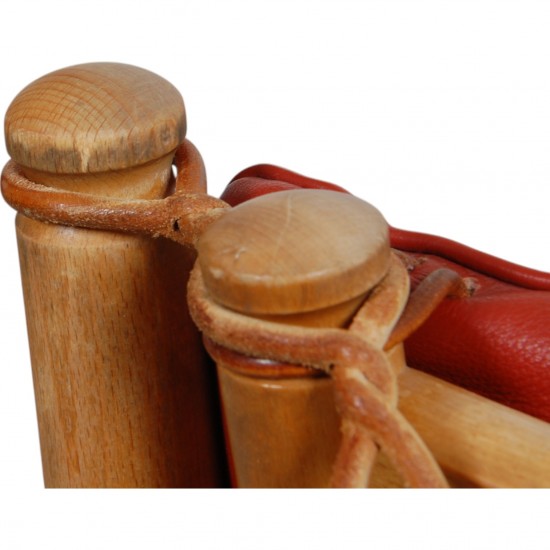 Børge Mogensen Spoke-back sofa in red leather