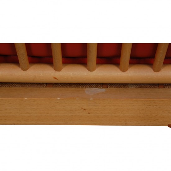 Børge Mogensen Spoke-back sofa in red leather