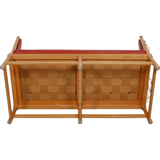 Børge Mogensen Spoke-back sofa in red leather