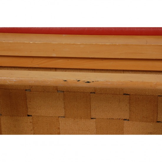 Børge Mogensen Spoke-back sofa in red leather
