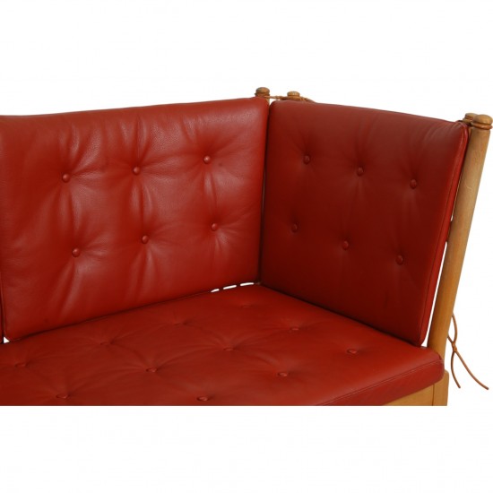 Børge Mogensen Spoke-back sofa in red leather