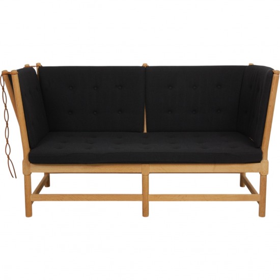 Børge Mogensen Spoke-back sofa in oak and black Hallingdal