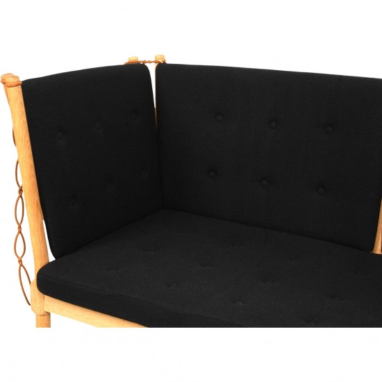 Børge Mogensen Spoke-back sofa in oak and black Hallingdal