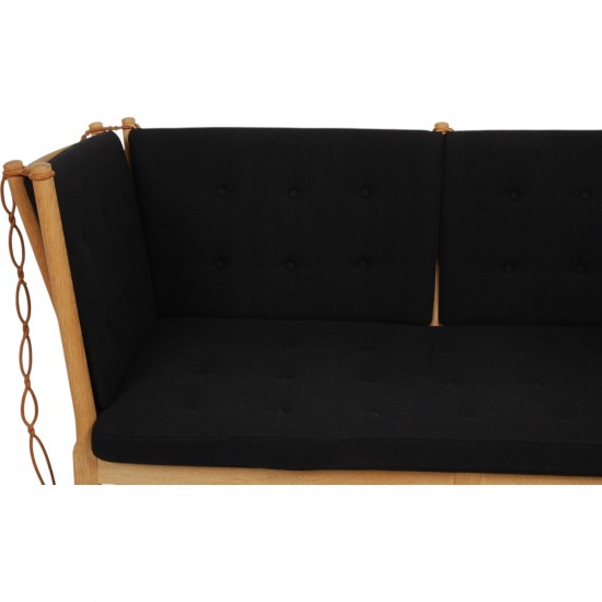 Børge Mogensen Spoke-back sofa in oak and black Hallingdal