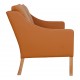Børge Mogensen 2 pers sofa model 2208, nypolstret i cognac læder