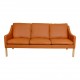 Børge Mogensen Sofa, Model 2209, nypolstret i cognac bizon læder