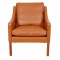 Børge Mogensen Lounge chair model 2207, reupholstered in walnut anilin leather