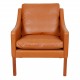 Børge Mogensen Lounge chair model 2207, reupholstered in walnut anilin leather