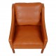 Børge Mogensen Lounge chair model 2207, reupholstered in walnut anilin leather