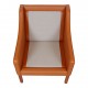 Børge Mogensen Lounge chair model 2207, reupholstered in walnut anilin leather