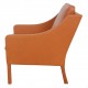 Børge Mogensen Lounge chair model 2207, reupholstered in walnut anilin leather