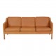 Børge Mogensen 2323 sofa, newly upholstered with cognac aniline leather