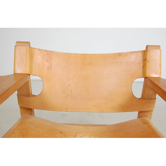 Børge Mogensen Den spanske stol i patineret læder gammel model