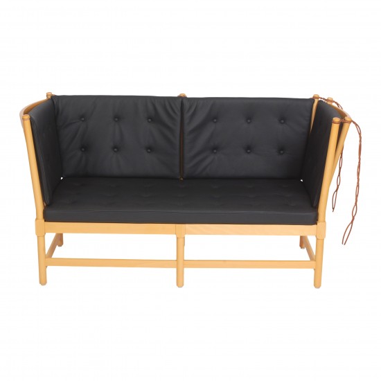 Børge Mogensen Spoke-Back sofa with black bison leather