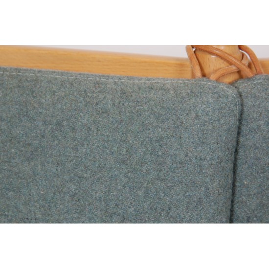 Børge Mogensen Spoke-back sofa with green fabric cushions