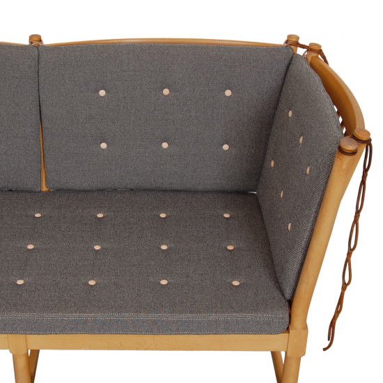 Børge Mogensen Spoke-back sofa in grey hallingdal fabric