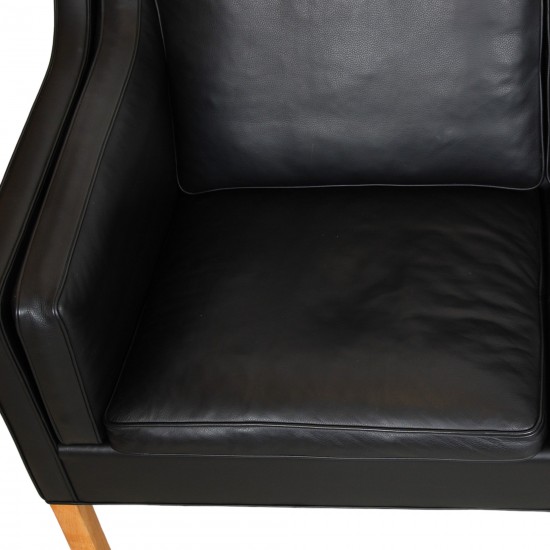 Børge Mogensen 3.pers sofa 2213 i originalt sort læder fra 2007