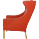Børge Mogensen 2204 Wingchair in red leather