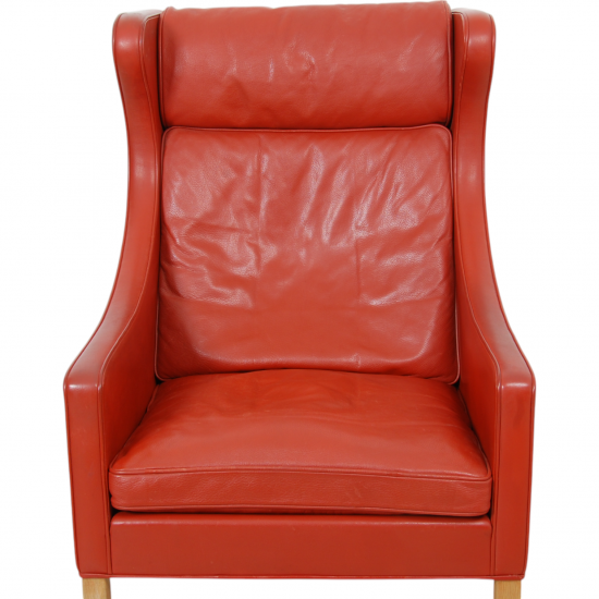 Børge Mogensen 2204 Wingchair in red leather
