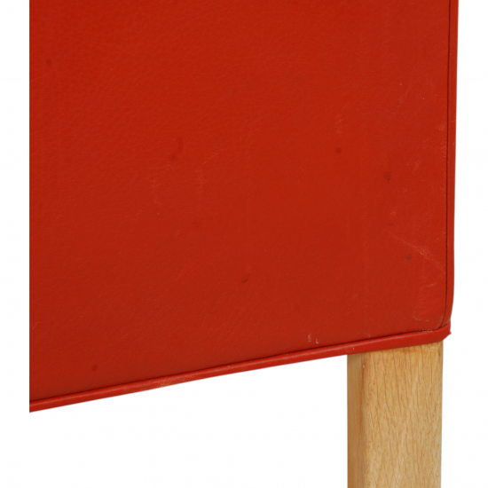 Børge Mogensen 2204 Wingchair in red leather