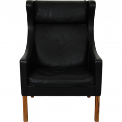 Børge Mogensen 2204 Øreklapstol i sort læder