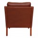 Børge Mogensen 2207 armchair reupholstered with brown bison leather