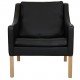 Børge Mogensen loungechair 2207 in black patinated leather 33