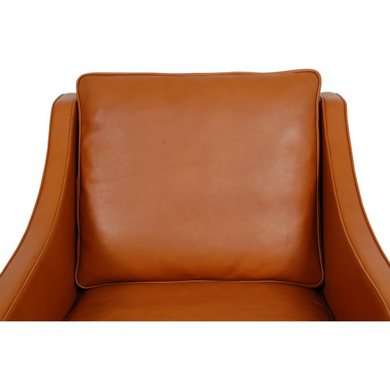 Børge Mogensen 2207 lounge chair in walnut anilin leather
