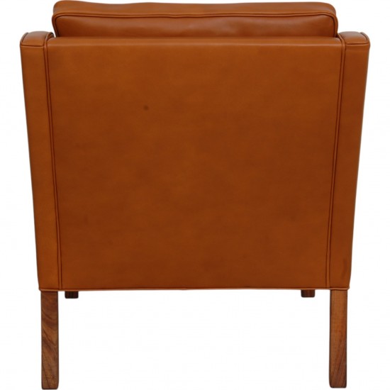 Børge Mogensen 2207 lounge chair in walnut anilin leather