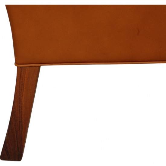 Børge Mogensen 2207 lounge chair in walnut anilin leather